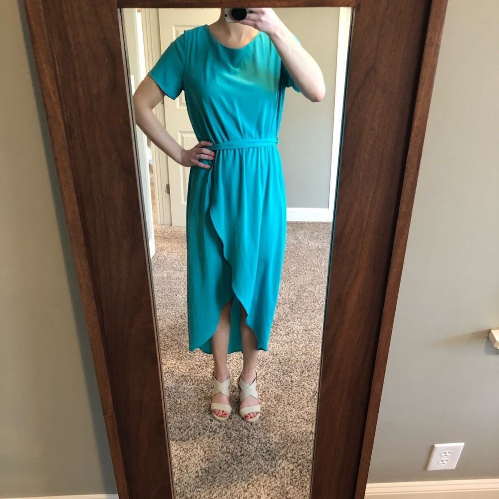 Everly Green/blue high low dress Size S